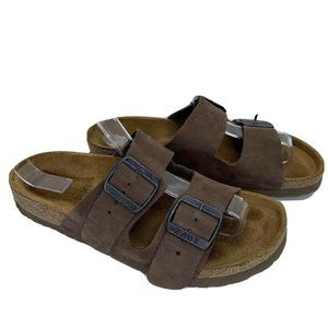 NAOT Sandals 6 Women's Brown Nubuck Leather Slide